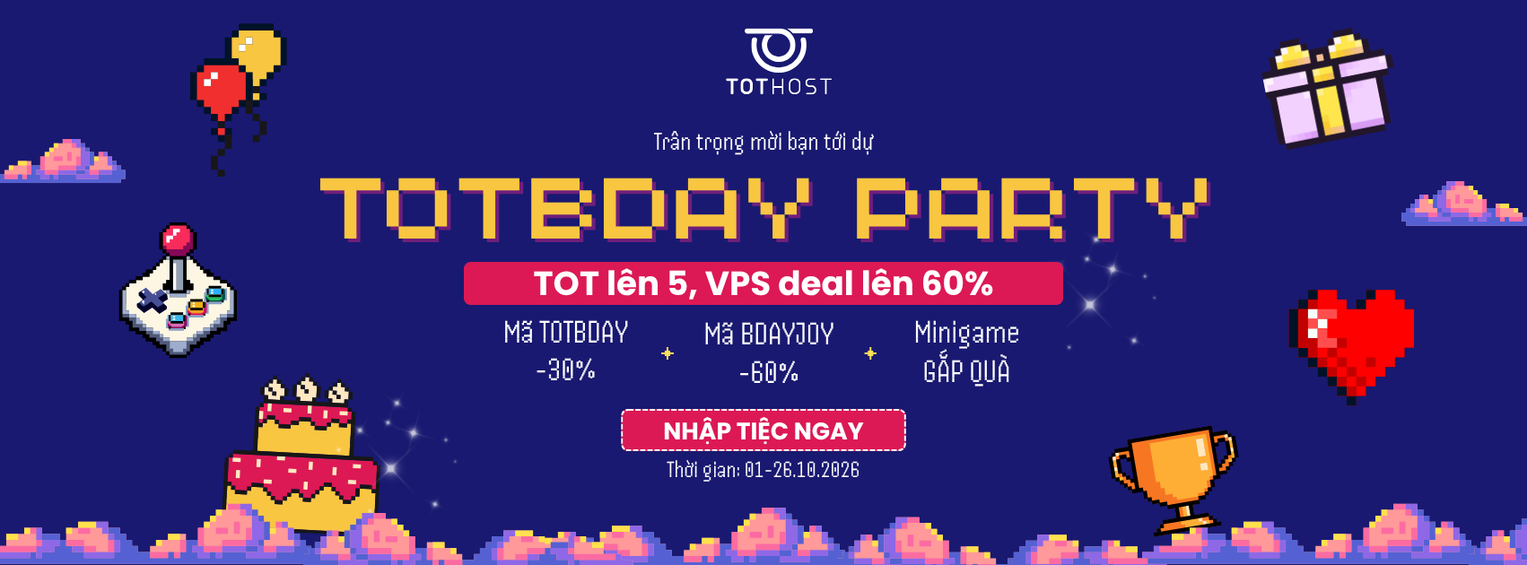TOTBDAY: TOT lên 5, tiệc deal VPS lên tới 60%