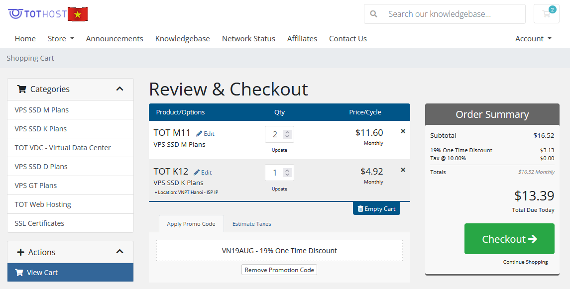 how to use the promo code of TotHost's Red Flag, Golden Sale