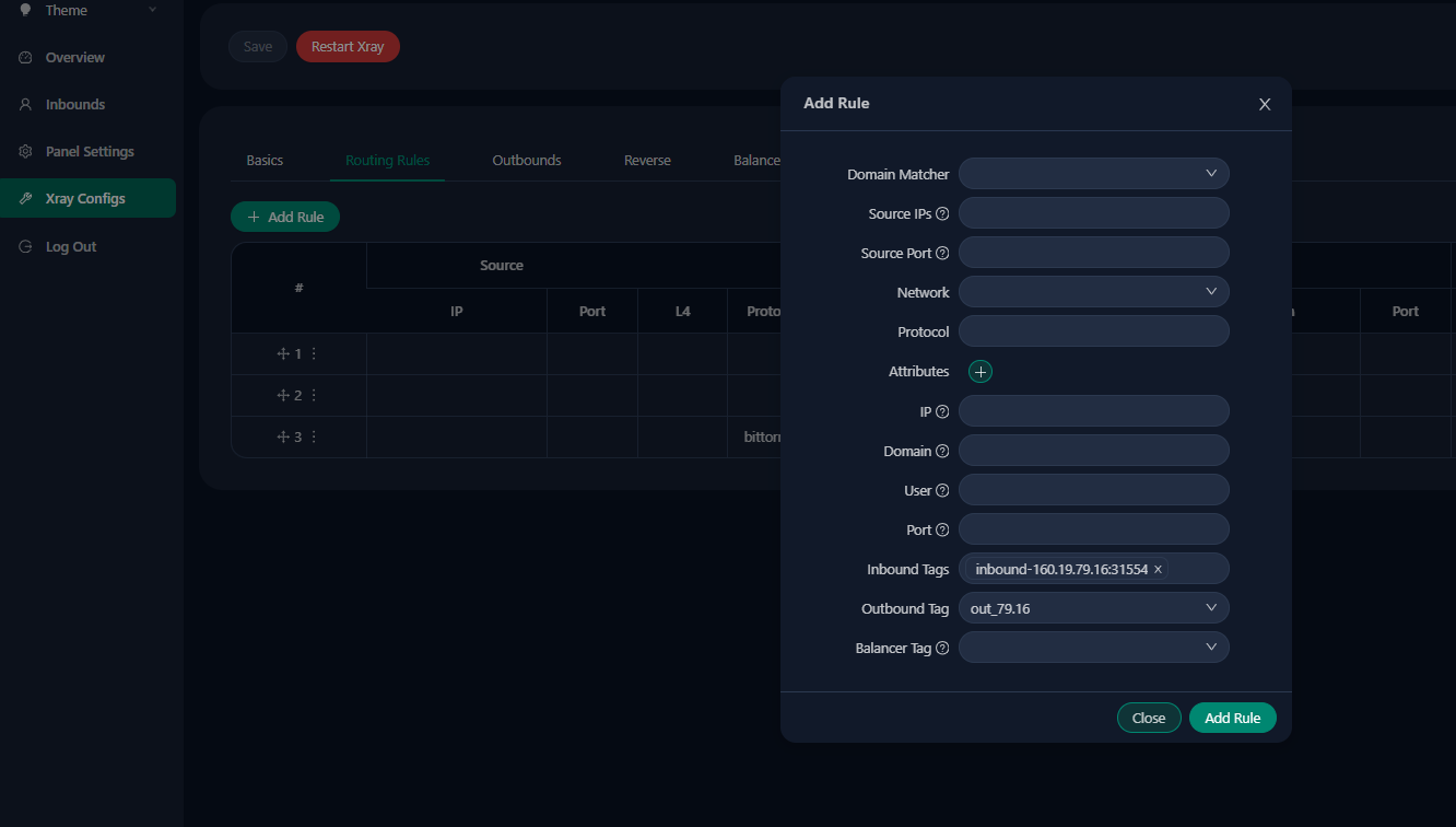 Cấu hình rounting rules
