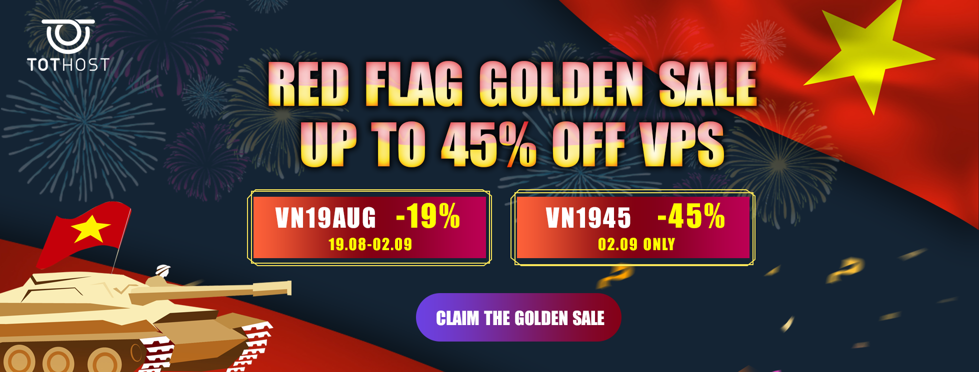 Red flag golden sale: Up to 45% off VPS 