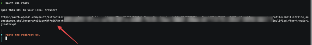 OpenClaw - ChatGPT: đường link trên terminal