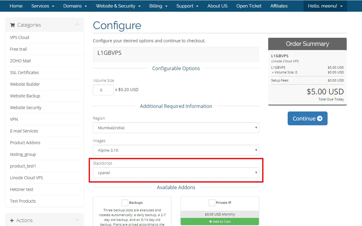Linode Stack scripts trên VPS TOT W Linode