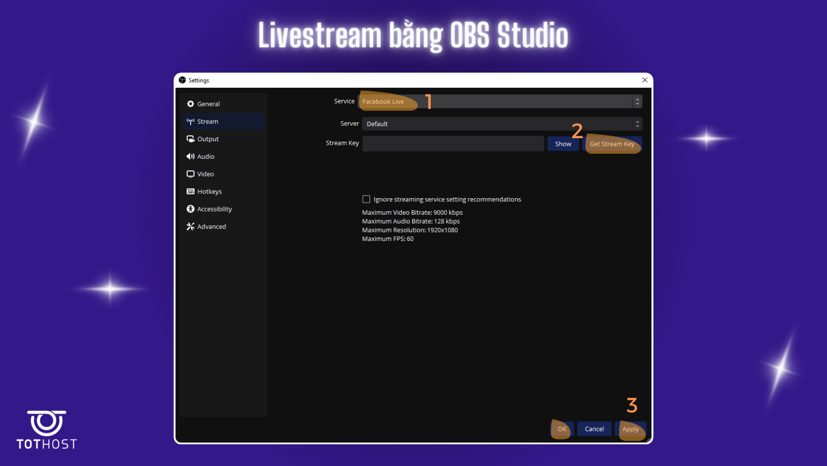 Cài đặt Stream OBS