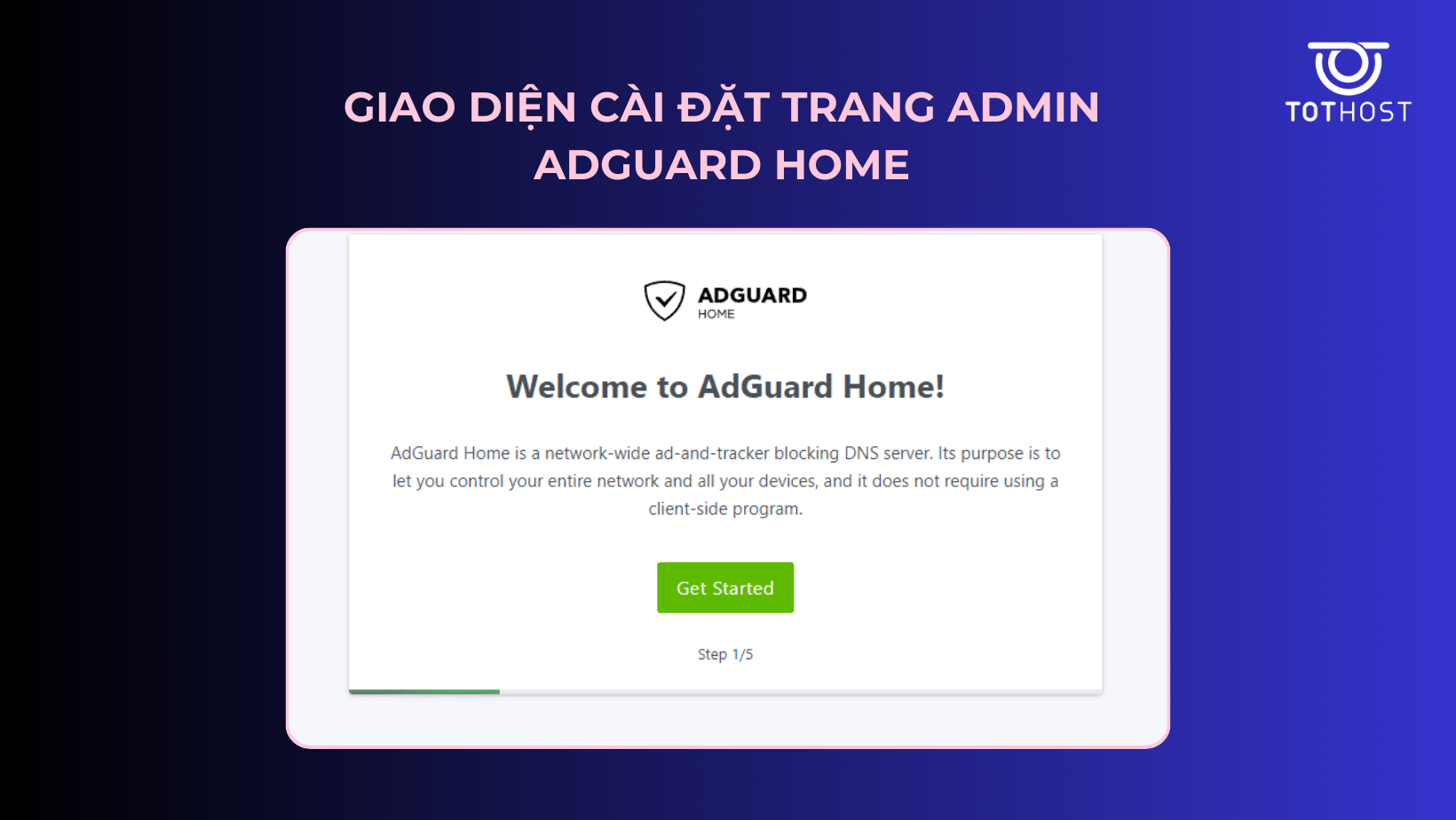 Giao diện cài đặt trang Admin Adguard Home  ​