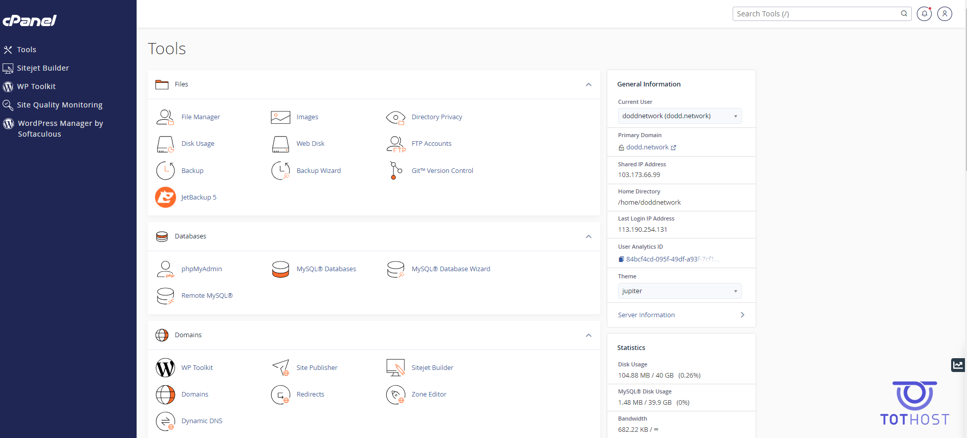 Đăng nhập cPanel