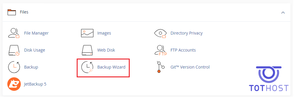 Backup trên cPanel