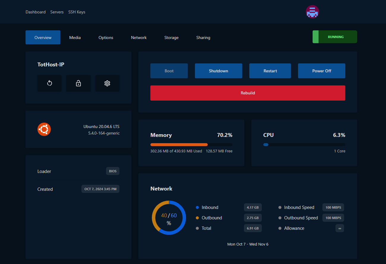 Virt Fusion Dashboard