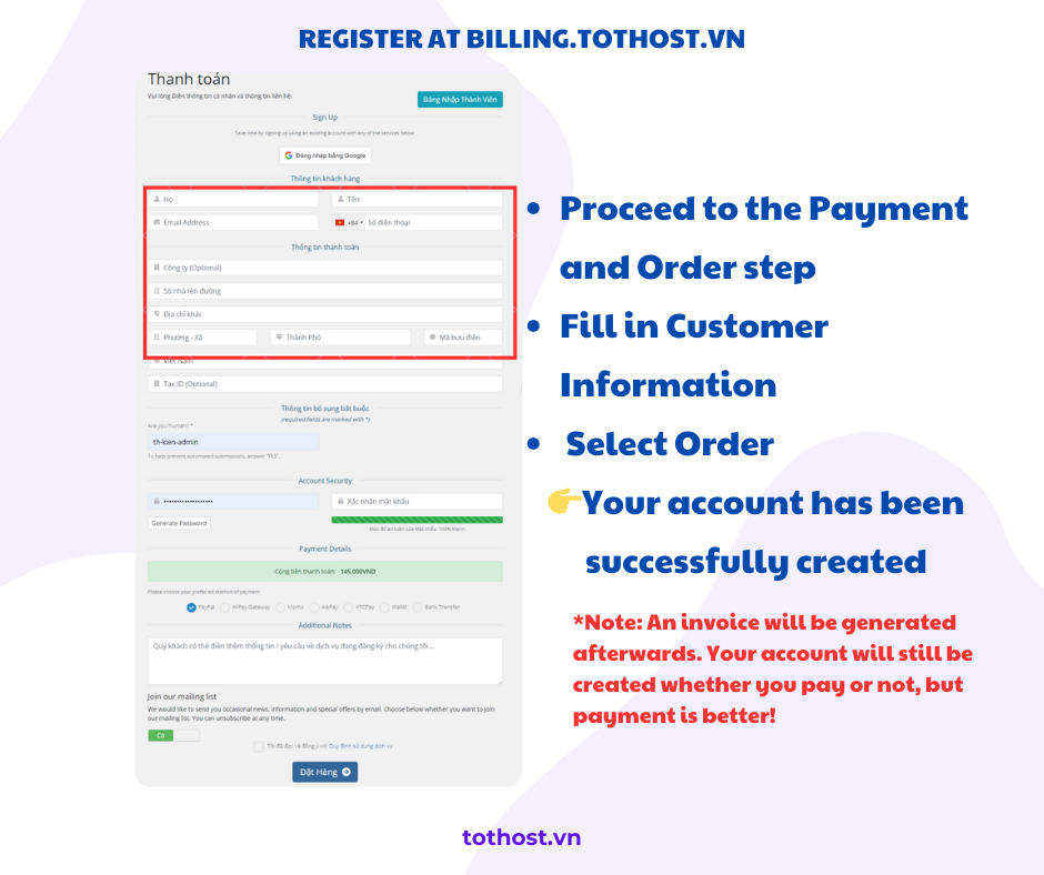 Fill in Information Field