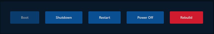 Các nút hành động Restart Shut down Power Off