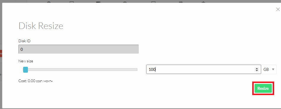 Resize Storage TOT VDC