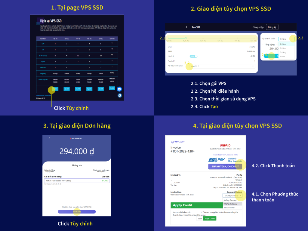 Hướng dẫn cách mua VPS từ Website TotHost.vn