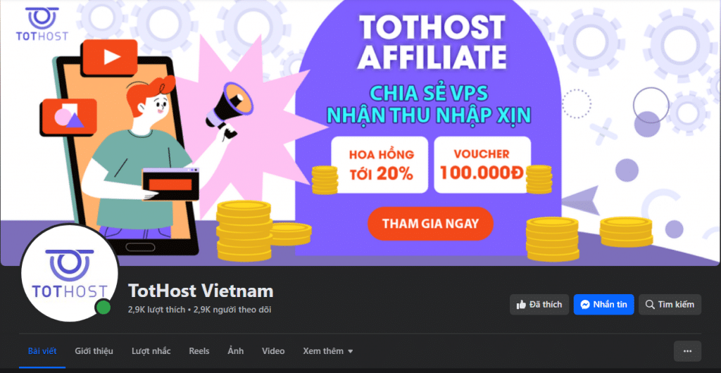 Facebook Fanpage Tothost Vietnam